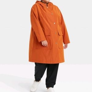 NWT A New Day Rust Orange Colored Rain Coat Size XXL
